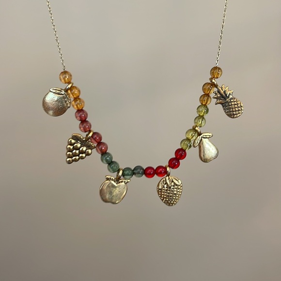 Vintage Fruit & Acrylic Bead Necklace - Picture 15 of 16